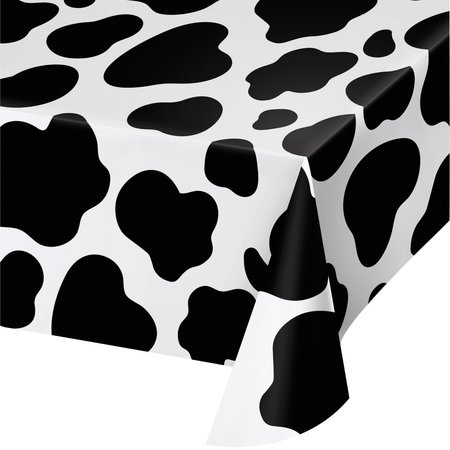 CREATIVE CONVERTING Cow Print Plastic Tablecloth, 108"x54", 6PK 329659